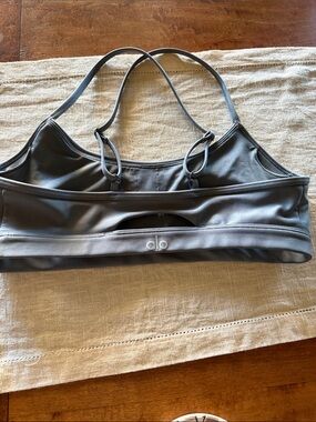 ALO Yoga Gray Seamless Strappy Sports Bra